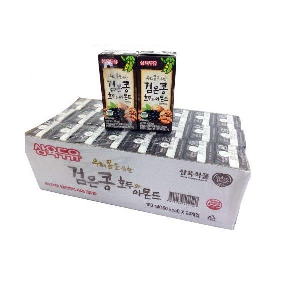 [Hoàn Tiền 10%] 1 Thùng 24 Hộp Sữa nước óc chó đậu đen hạnh nhân Hàn Quốc SAHMYOOK 190ML BH512