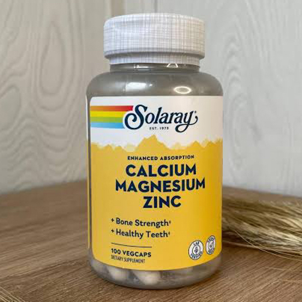 [Date 01/2026] VEGAN - Viên bổ sung Canxi  Calcium Magnesium Zinc  100 viên hãng Solaray