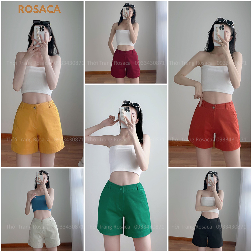 Quần đùi nữ kaki rosaca - quần short nữ kaki - quần sọt kaki nữ rosaca