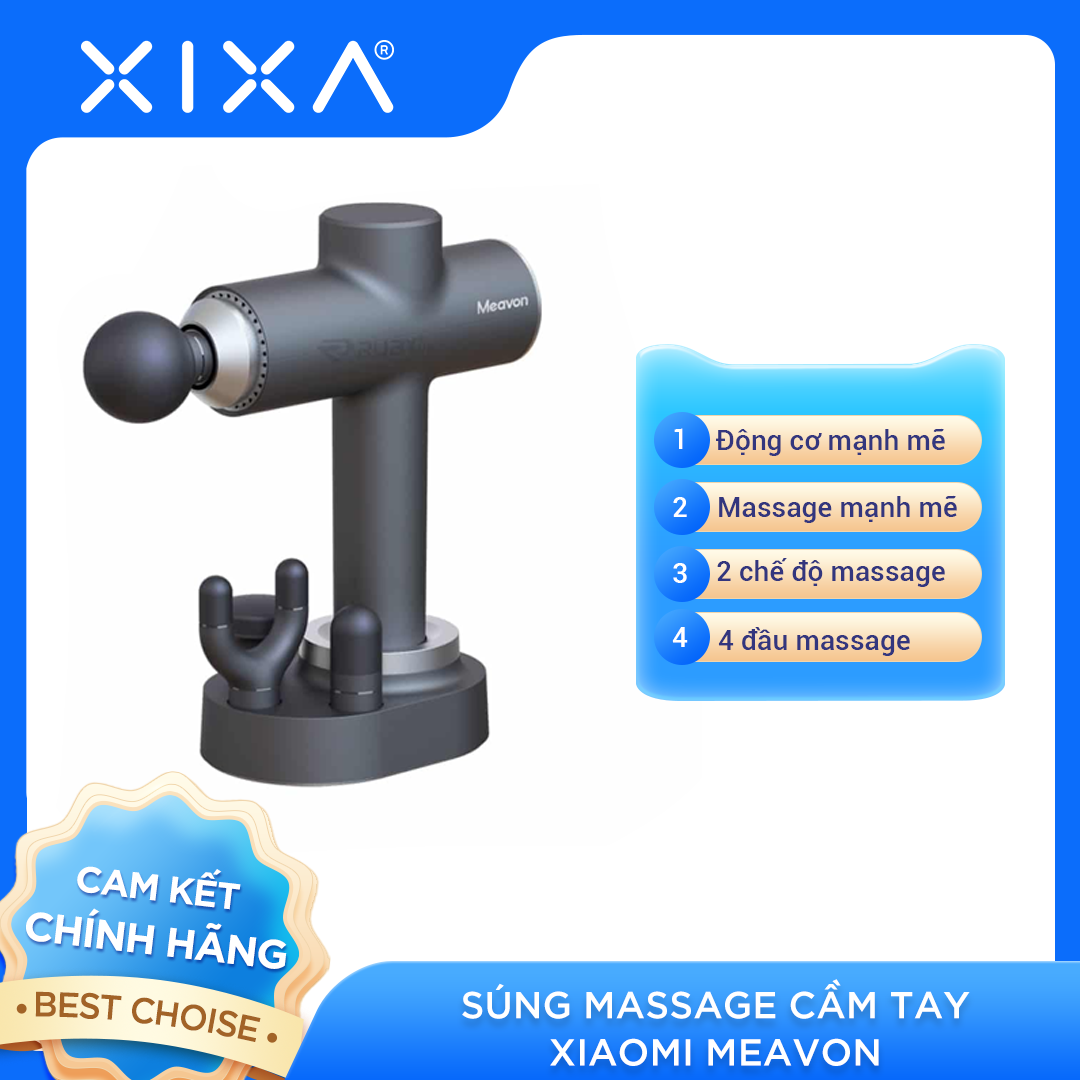 Súng massage cầm tay không dây Xiaomi Meavon chính hãng, Máy Massage Gun Đa Năng Giảm Đau Nhức Căng Cơ Hiệu Quả