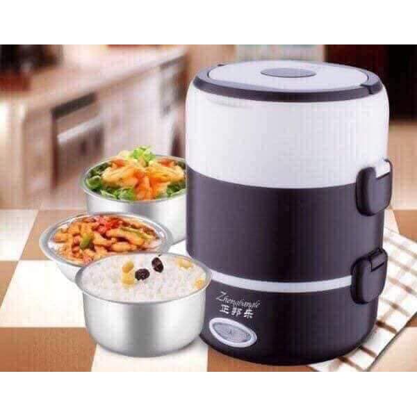 Cặp lồng ủ cơm 3 tầng inox cắm điện, hộp cơm văn phòng, nồi cơm điện mini