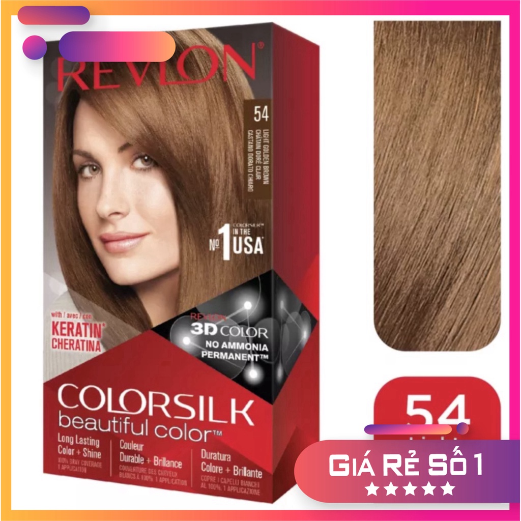 Chính hãng THUỐC NHUỘM TÓC REVLON COLORSILK SỐ 54 LIGHT GOLDEN BROWN