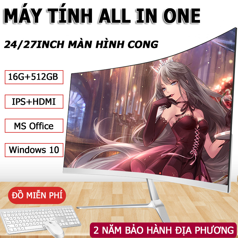 Lenovo factory Màn Hình Cong pc gaming full bộ máy tính all in one Intel Core I7 RAM 16GB SSD 512GB pc máy tính để bàn MS Office Computer Desktop