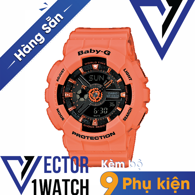 Đồng hồ thể thao nữ baby-g ba-111-4a2 full phụ kiện