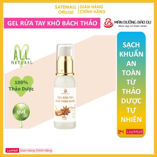 Gel rửa tay khô thảo dược Bách Thảo - Chai 50ml