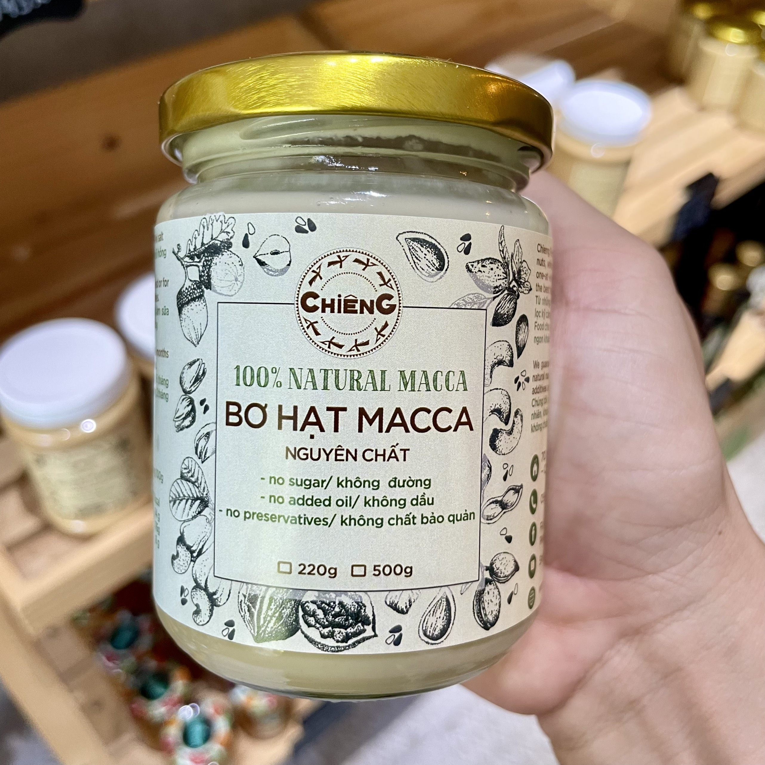 [Sp Mới] Bơ hạt Macca nguyên chất cao cấp, ăn kiêng, Eatclean - Chiêng Food 500g/220g/120g