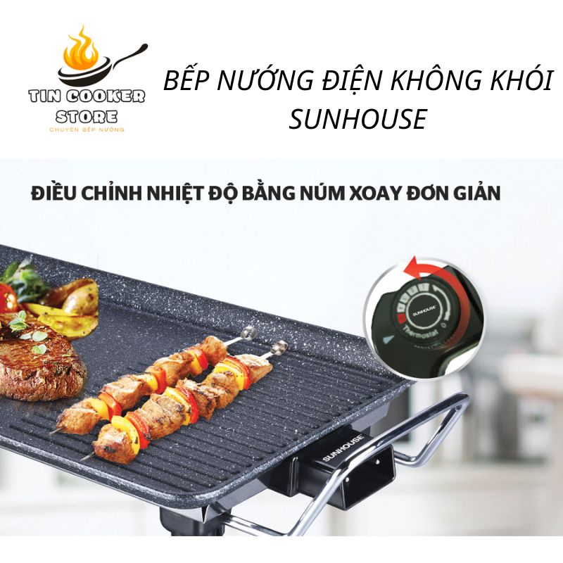 Bếp nướng điện không khói Sunhouse Bảo hành 12 tháng, Bếp nướng điện Sunhouse SHD4607
