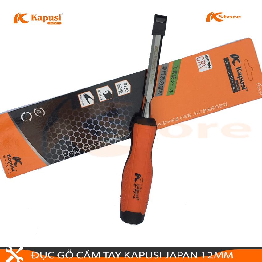 ĐỤC GỖ CẦM TAY 12MM KAPUSI JAPAN - TRẠM GỖ TIÊU CHUẨN NHẬT BẢN