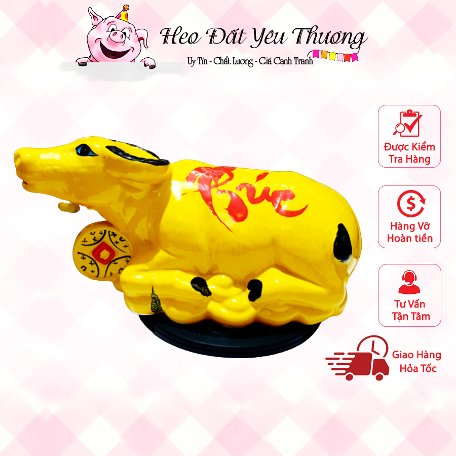 Trâu Tài Lộc tiết kiệm gốm sứ cao câp