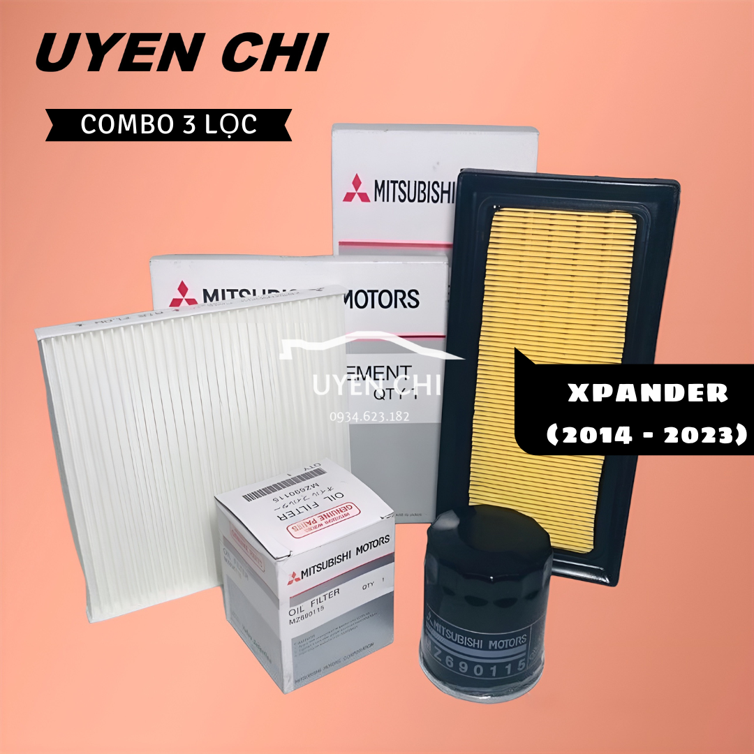 Combo 3 loại lọc xpander đời 2018-2023: lọc gió động cơ - lọc gió điều hòa - lọc nhớt