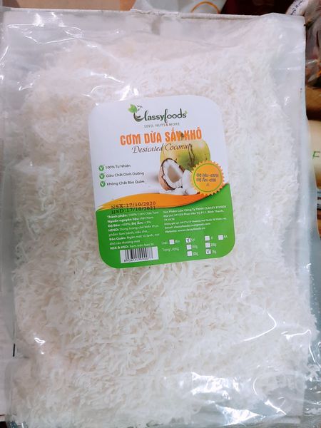 Cơm dừa sấy khô dang sợi 1kg trang trí bánh