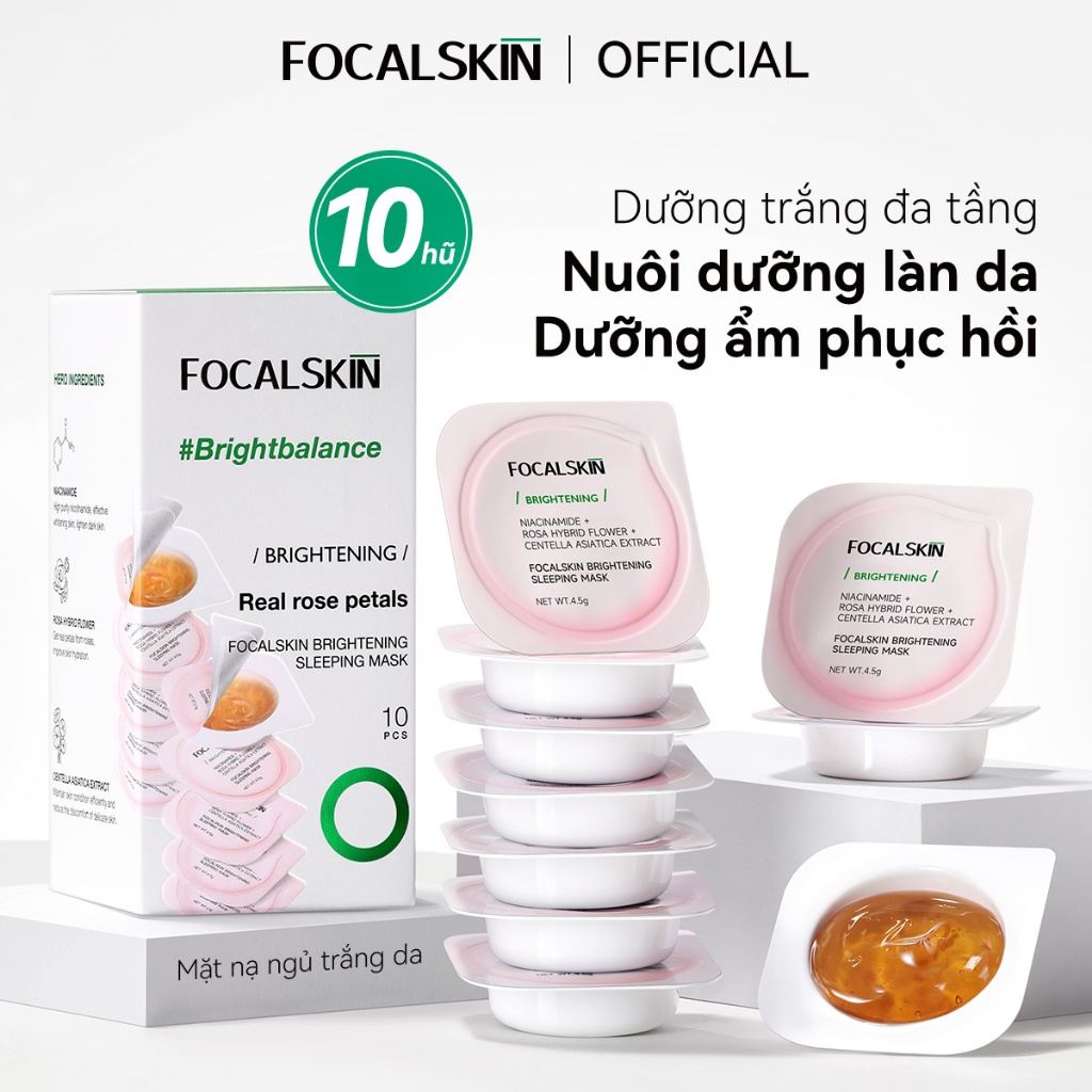  Mặt Nạ Ngủ Hoa Hồng Trà NIACINAMIDE Dưỡng Ẩm Trắng Da Hũ 4.5G 