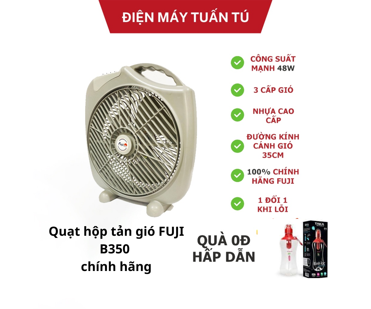 Quạt hộp tản gió fuji b350 chính hãng, quạt điện tản gió 3 chế độ công suất lớn công nghệ việt-nhật