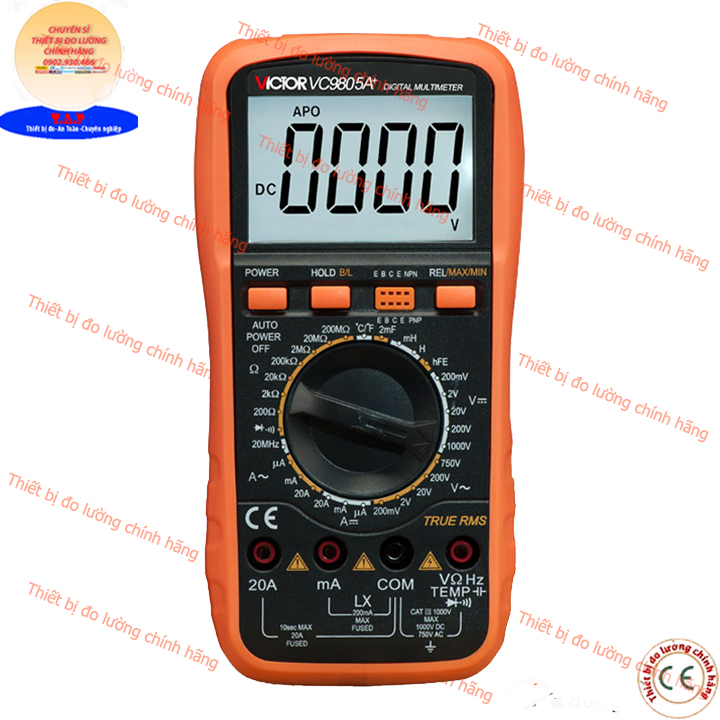 Victor vc-9805a+ đồng hồ vạn năng điện tử đo ac/dc điện áp dòng điện điện trở cuộn cảm tụ điện nhiệt độ victor vc 9805a+