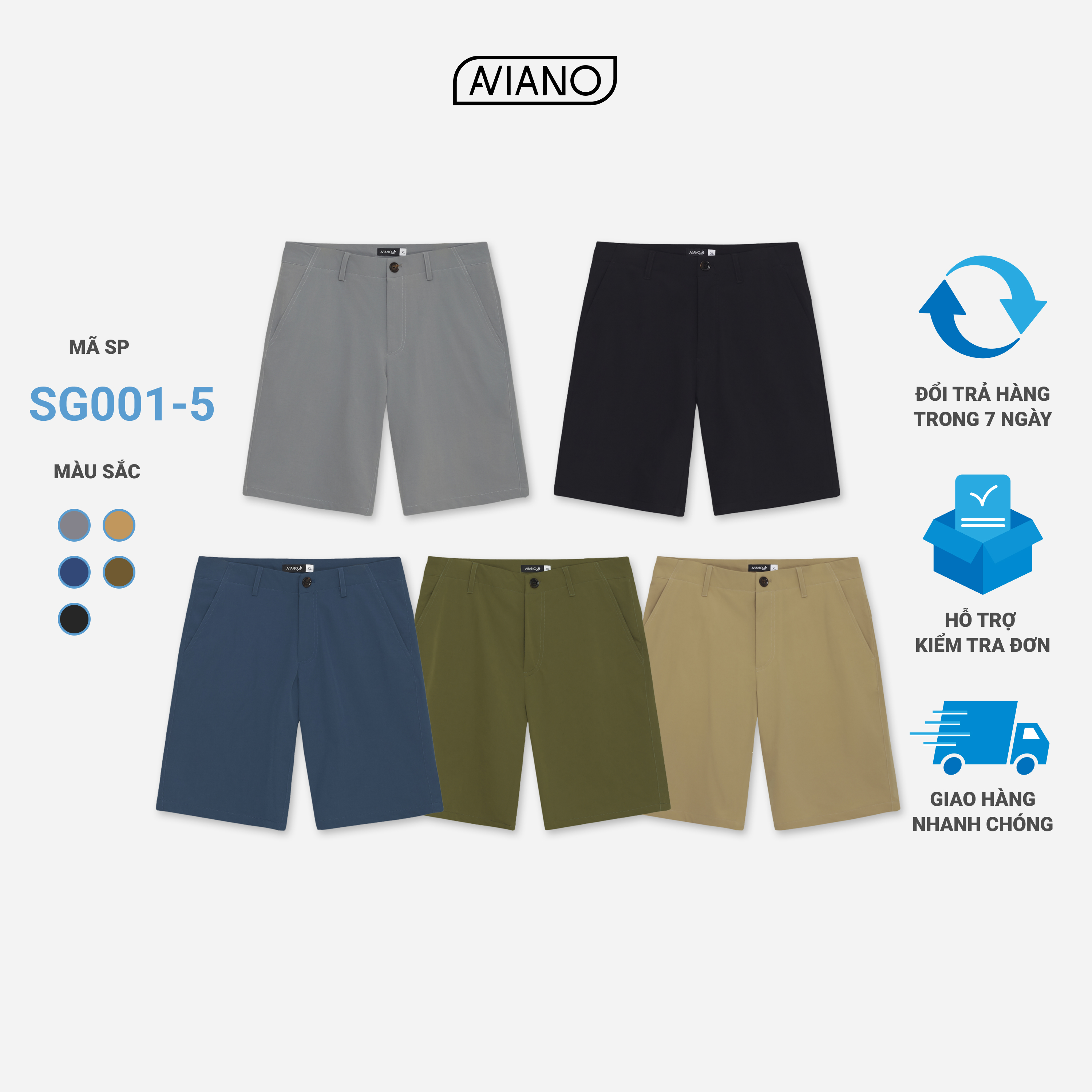 Quần Short Gió Nam Thiết Kế 5 Màu Kiểu Dáng Trẻ Trung Thời Trang AVIANO