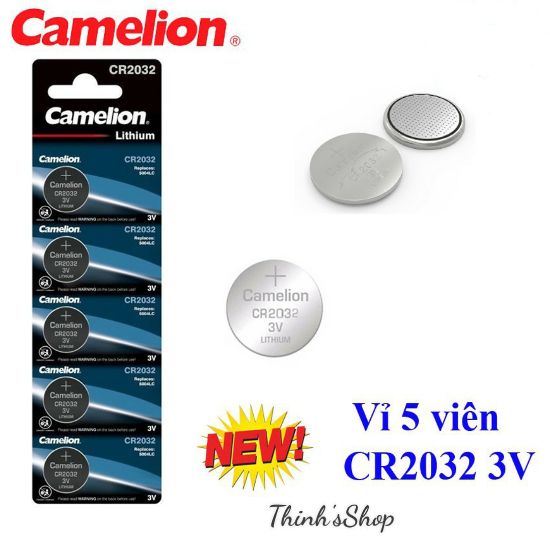 Vỉ 5 viên pin cr2032 /cr 2032 3v lithium camelion - hàng công ty