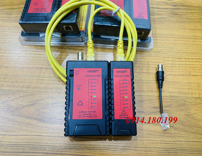 Máy test mạng lan đa năng noyafa nf-468B kèm Pin test 3 loại dây RJ45, RJ11, cáp đồng trục