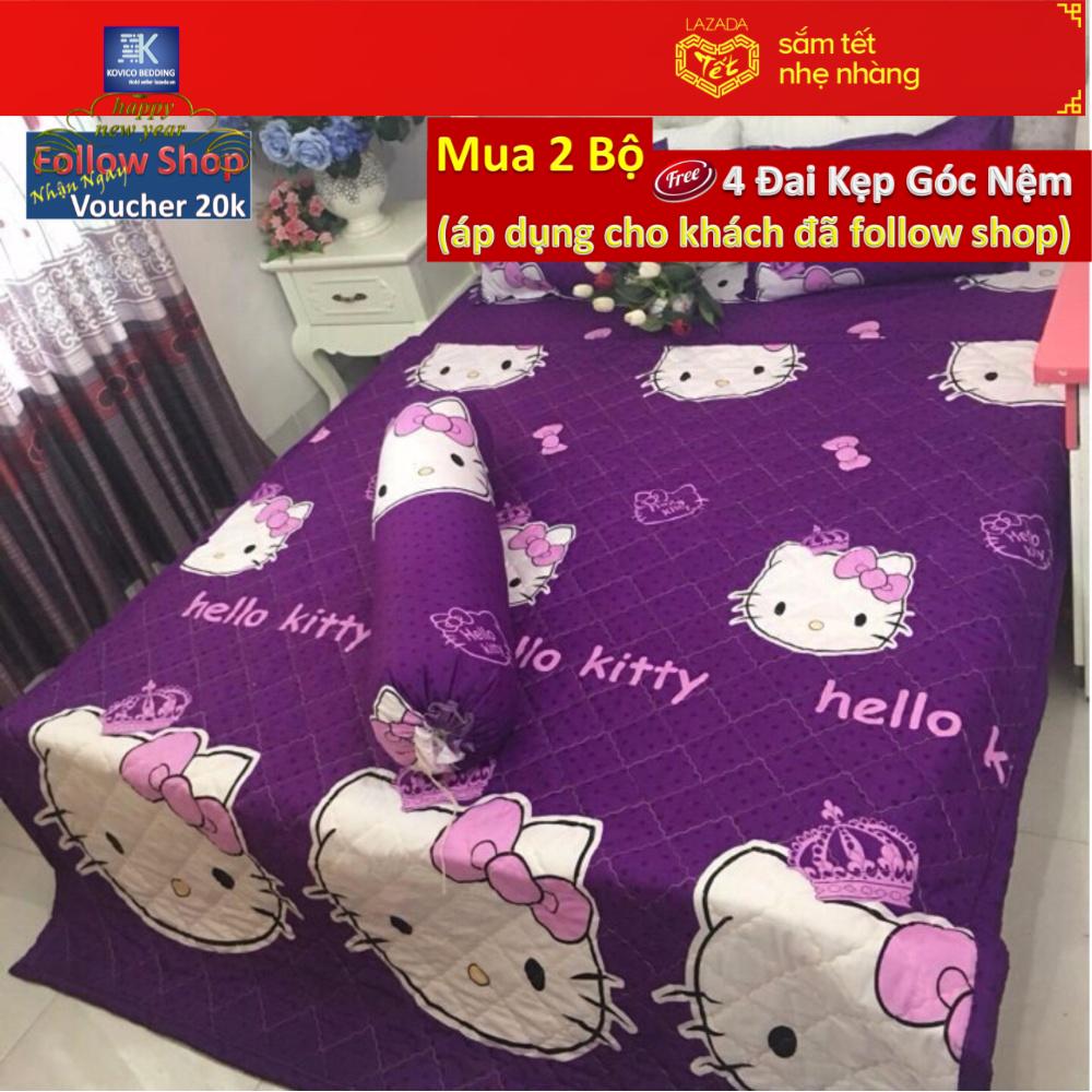 (FreeShip MAX) Bộ Ga và 2 Áo Gối Ga(Dành cho Nệm Lò Xo và Nệm Cao)  - Thành Cao 25cm