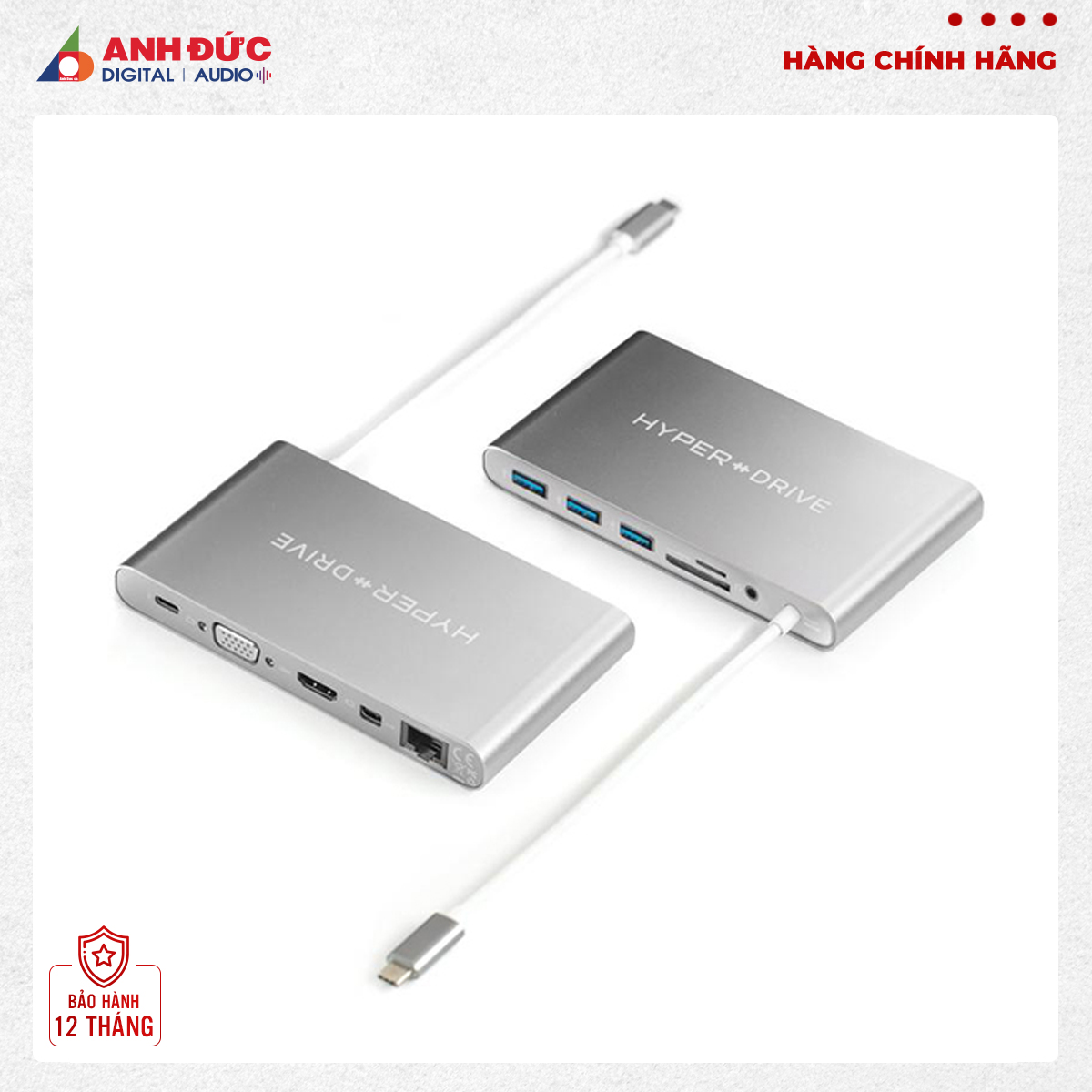 Hyperdrive Ultimate USB-C Hub for MacBook, PC & Devices - Bảo hành toàn quốc 12 tháng