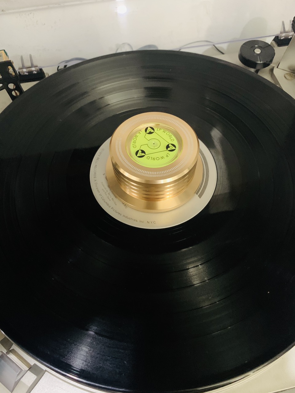 Cục chặn đĩa than LP Phono vinyl Turntable Chất liệu nhôm đúc cân bằng hỗ trợ giảm rung cân bằng tĩnh cho mâm Màu Vàng