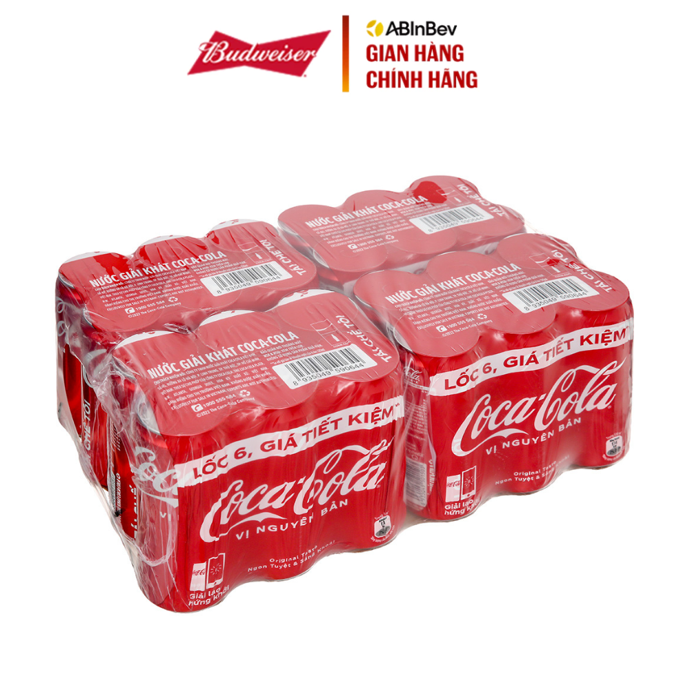 [Grocery Gift-Quà Tặng Không Bán] Nước ngọt Có Gas Coca 4 lốc (320ml/lon)