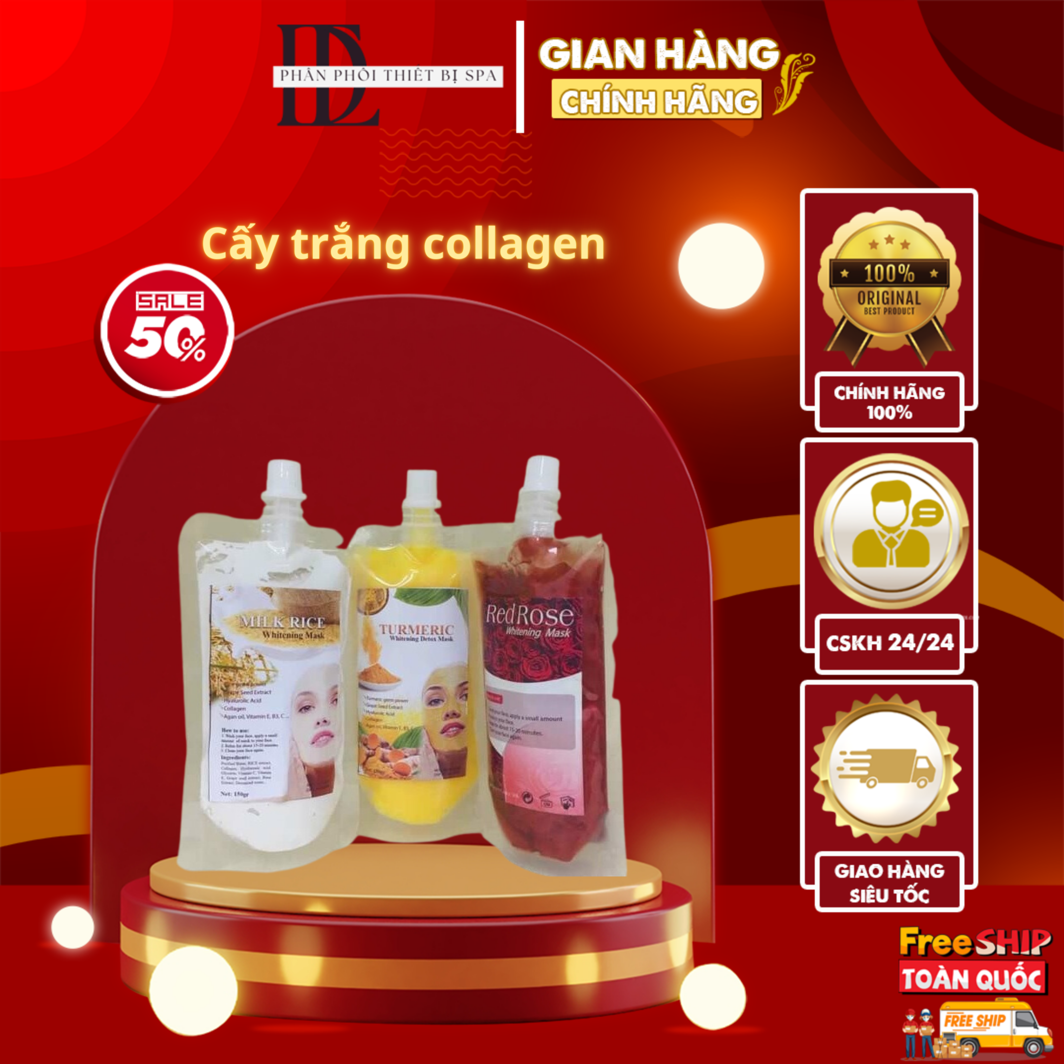 Cấy trắng collagen tái tạo collagen dưỡng da căng mịn trắng hồng