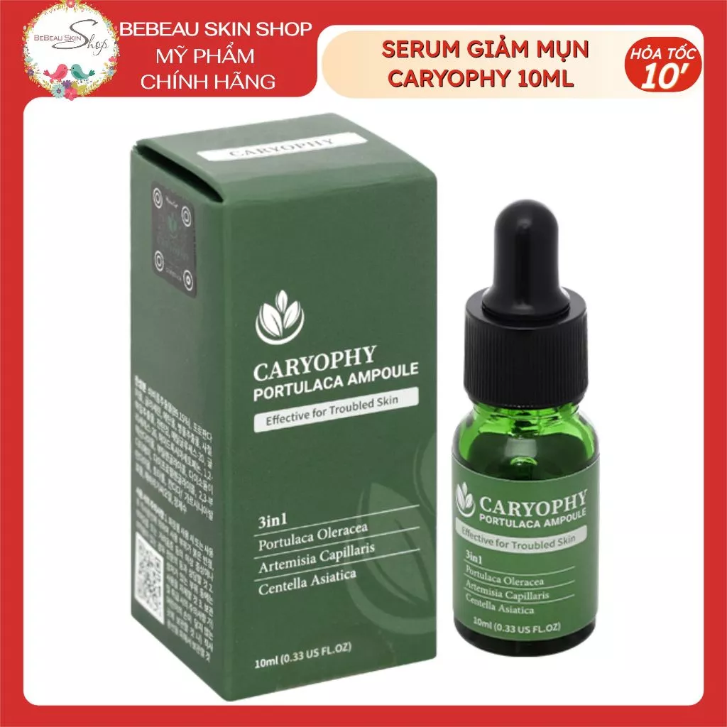 Serum Caryophy  - Sữa rửa mặt Toner Serum dưỡng da giảm mụn thâm Caryophy Portulaca Ampoule bebeau