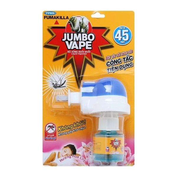 Bộ Xông Đuổi Muỗi JUMBO VAPE Hương Hoa LiLy (45 ngày sử dụng)