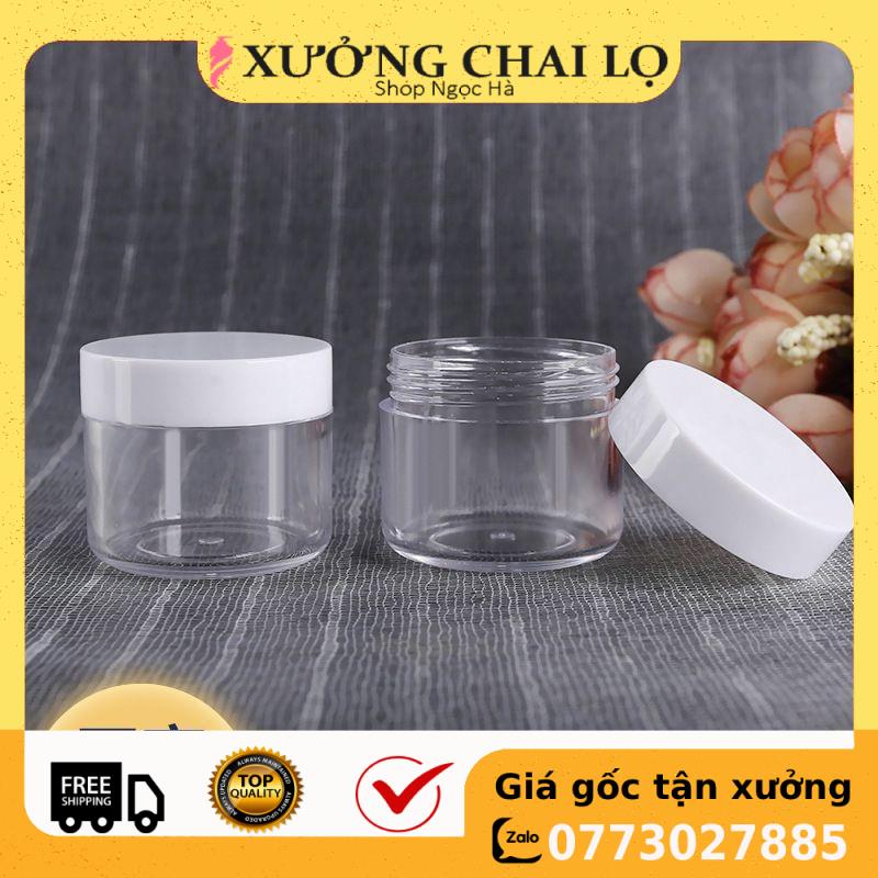Hũ nhựa 20g nắp trắng / Hũ chiết kem / chai lọ chiết mỹ phẩm