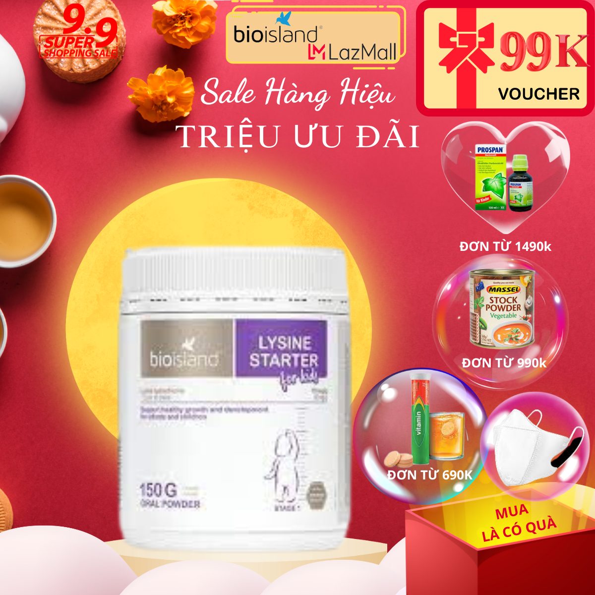 Bio Island Lysine Step Up tối ưu tăng trưởng chiều cao cho bé