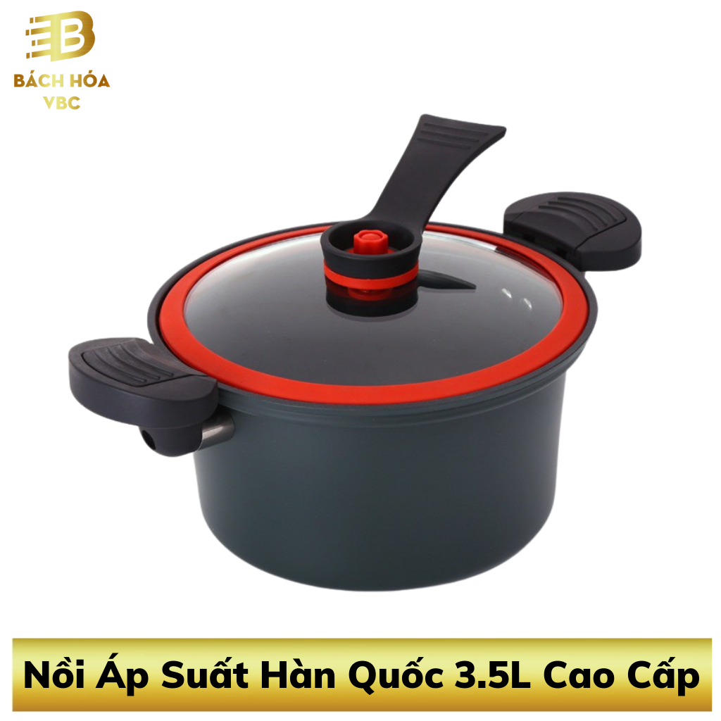 Nồi Áp Suất Chống Dính Dung Tích 3.5 Lít Kiểu Dáng Hàn Quốc Gọn Nhẹ Dễ Sử Dụng, Nồi Áp Suất Đa Năng Nấu Được Mọi Loại Bếp Tiện Lợi Cho Mọi Gia Đình
