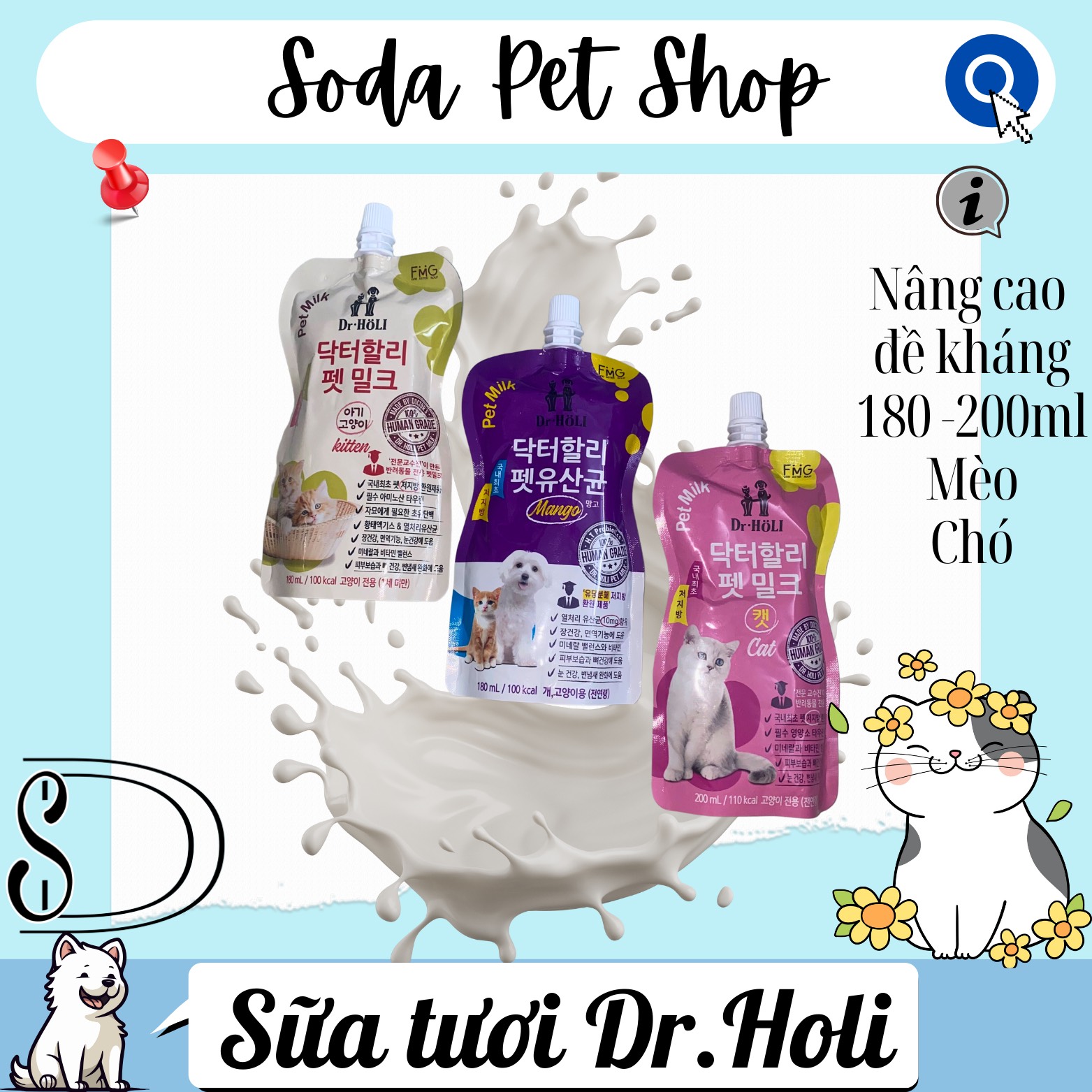 Sữa Tươi Dinh Dưỡng Dr.Holi Cho Chó/Mèo