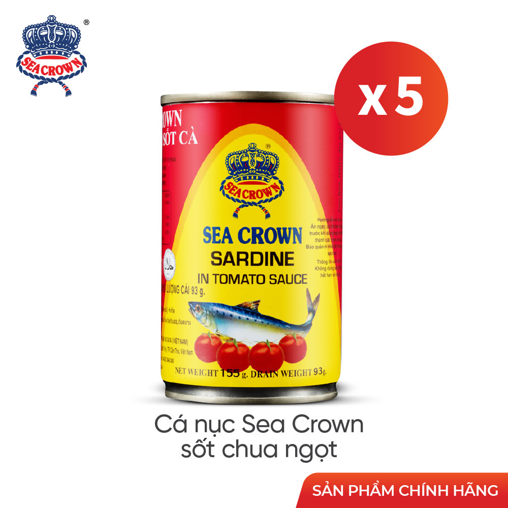 Combo 5 lon cá Trích Sea Crown sốt cà