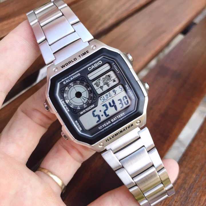 Đồng hồ nam CASIO AE-1200WHD-1AV DÂY THÉP ĐÚC ĐẶC