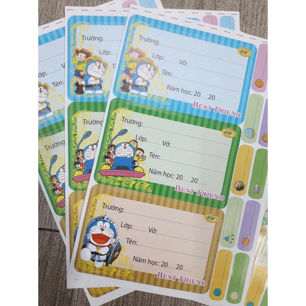 24 cái nhãn vở kèm theo thẻ ghi tên loại to đẹp