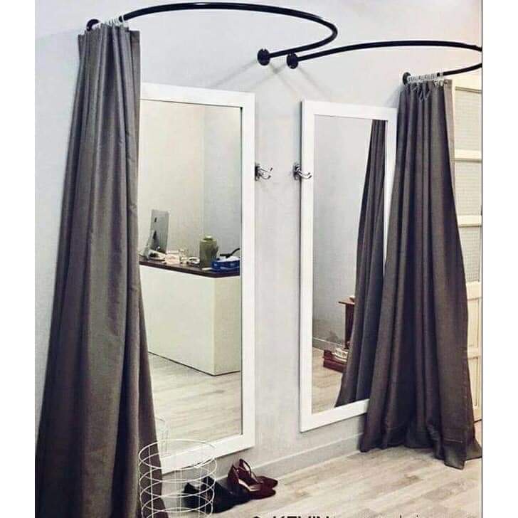 Combo 1 khung thử đồ chữ C + 1 rèm.khung thử đồ cho shop thời trang,rèm quây