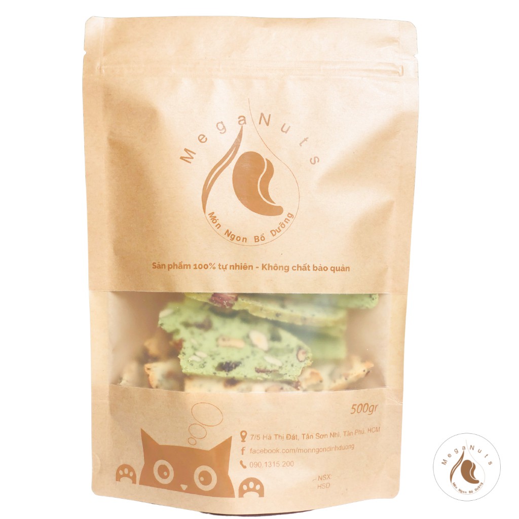 Bánh Biscotti Ăn Kiêng Nguyên Cám Không Đường Tinh Luyện - Bánh Biscotti Vị Vani, Socola, Trà Xanh