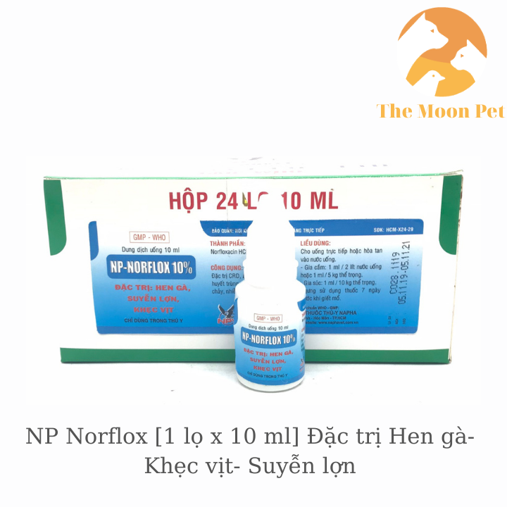 NP Norflox [1 lọ x 10 ml] Đặc trị Hen gà- Khẹc vịt- Suyễn lợn