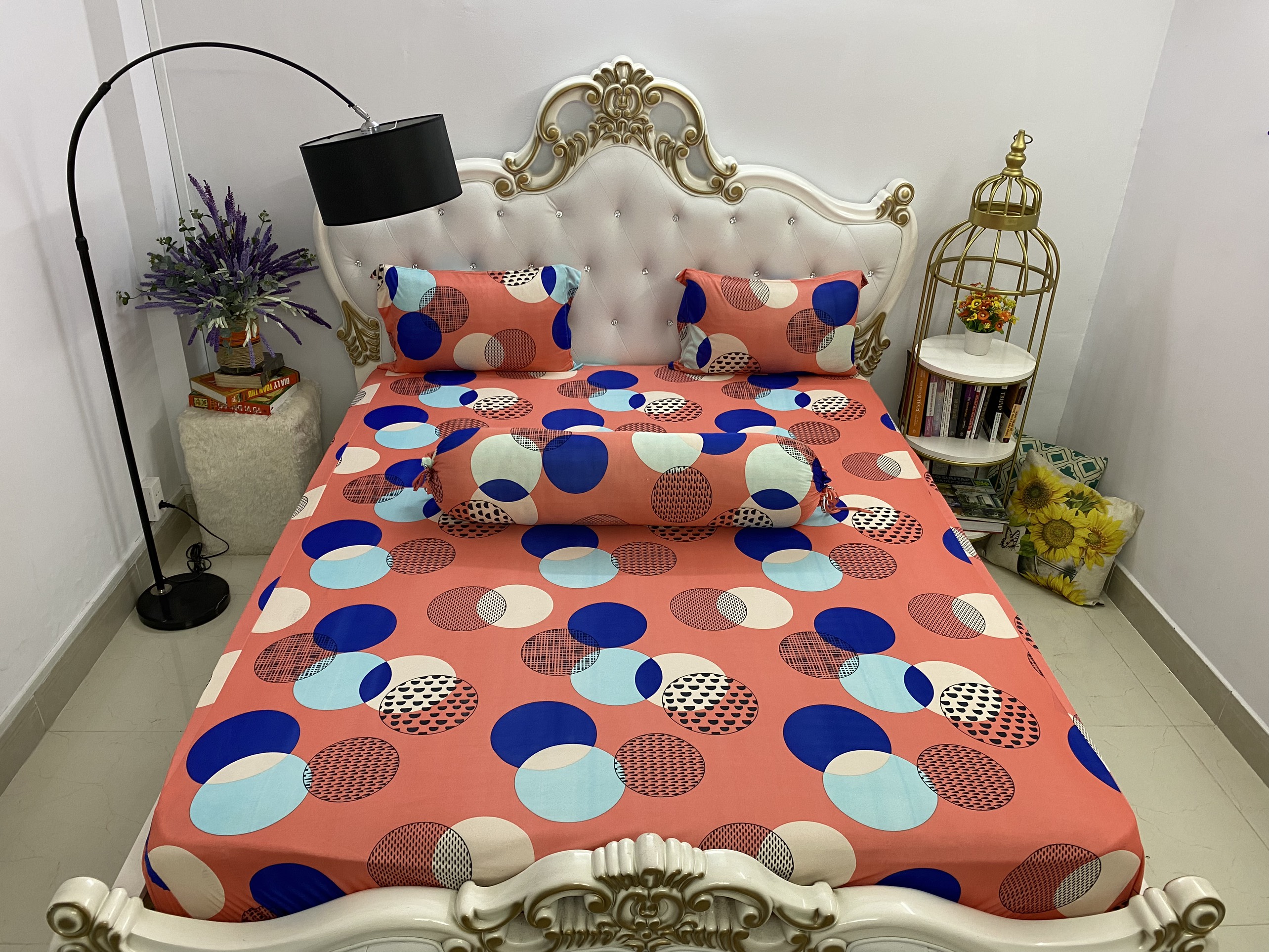 [HCM]Bộ drap thun Hàn Quốc mát lạnh { 4 món } khách nhớ chọn size thiết kế họa tiết trang nhã được bày trí tinh tế thể hiện vẻ sang trọng