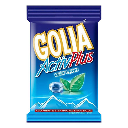 Kẹo golia Active Plus nhân bạc hà siro hương thảo dược mát lạnh gói 107g