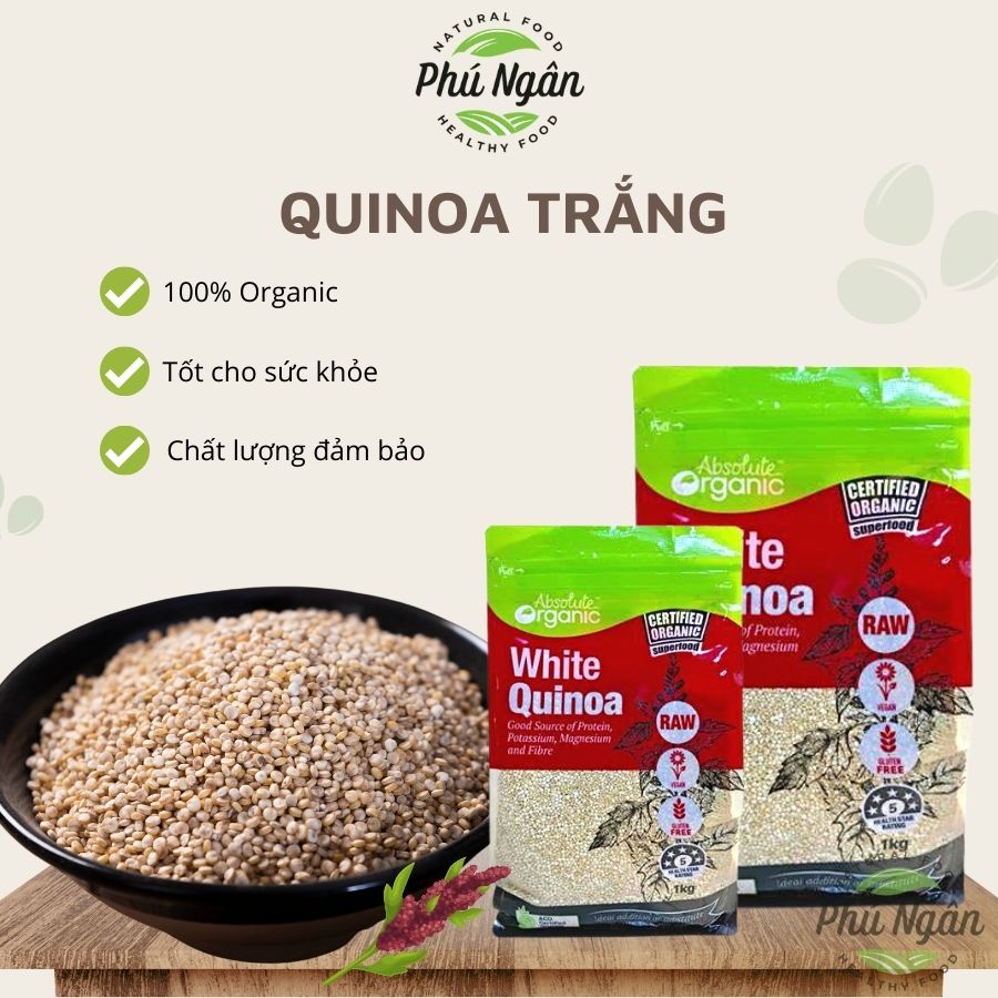 [HCM]Hạt Diêm Mạch Organic, White Quinoa - túi 1kg