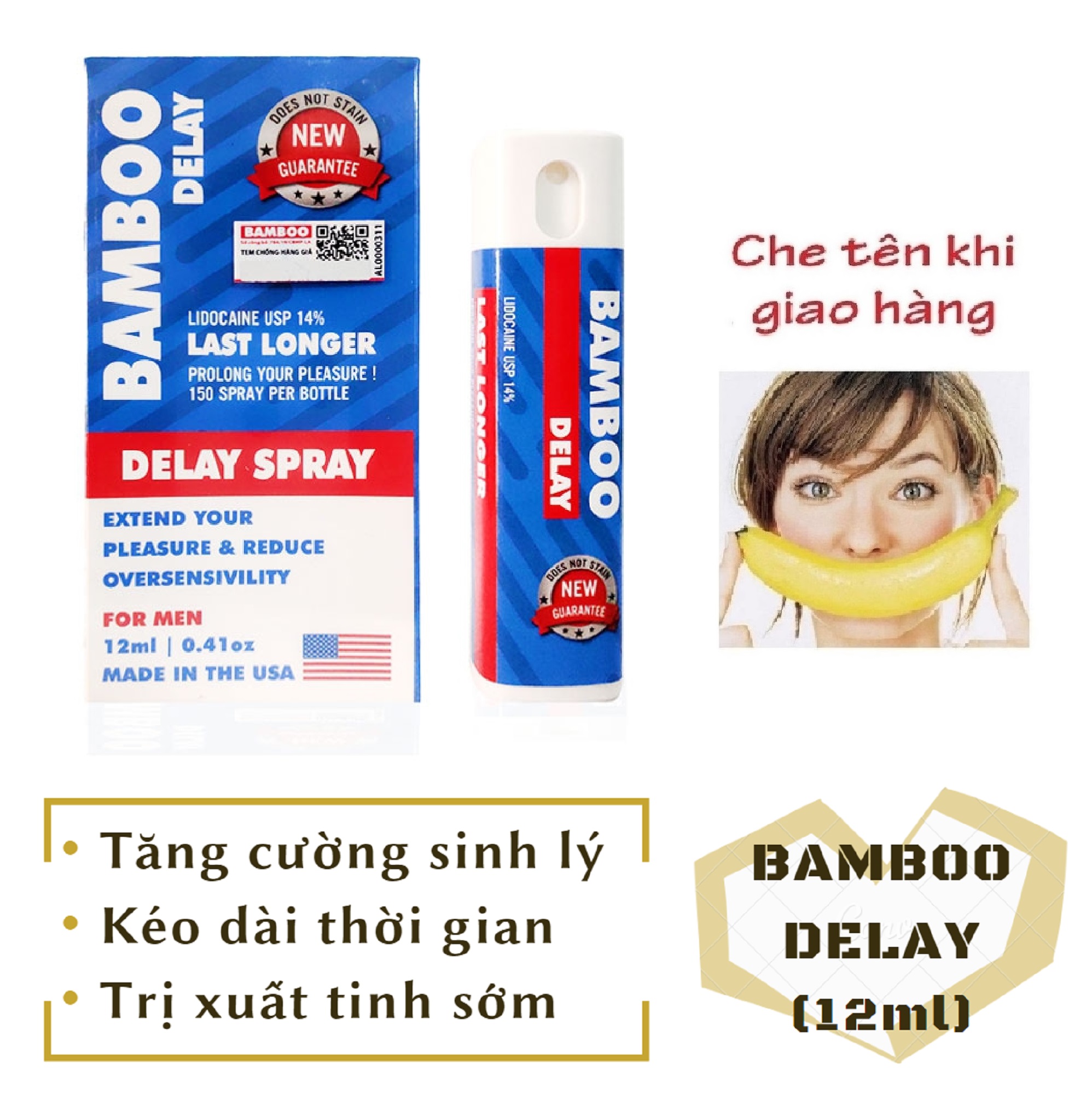 Chai xịt BAMBOO DELAY USA nam