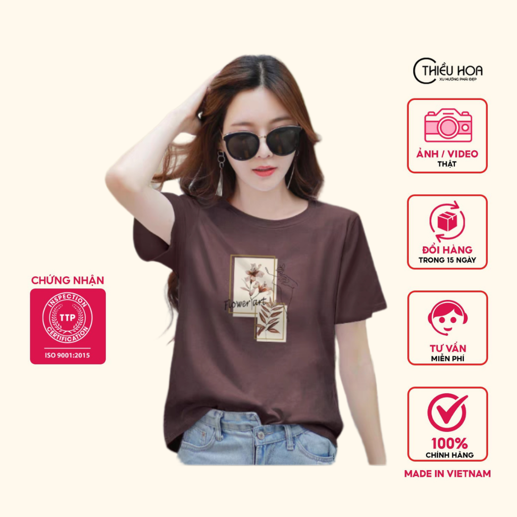 Áo thun cao cấp sang trọng chất liệu cotton D0493 - Thiều Hoa