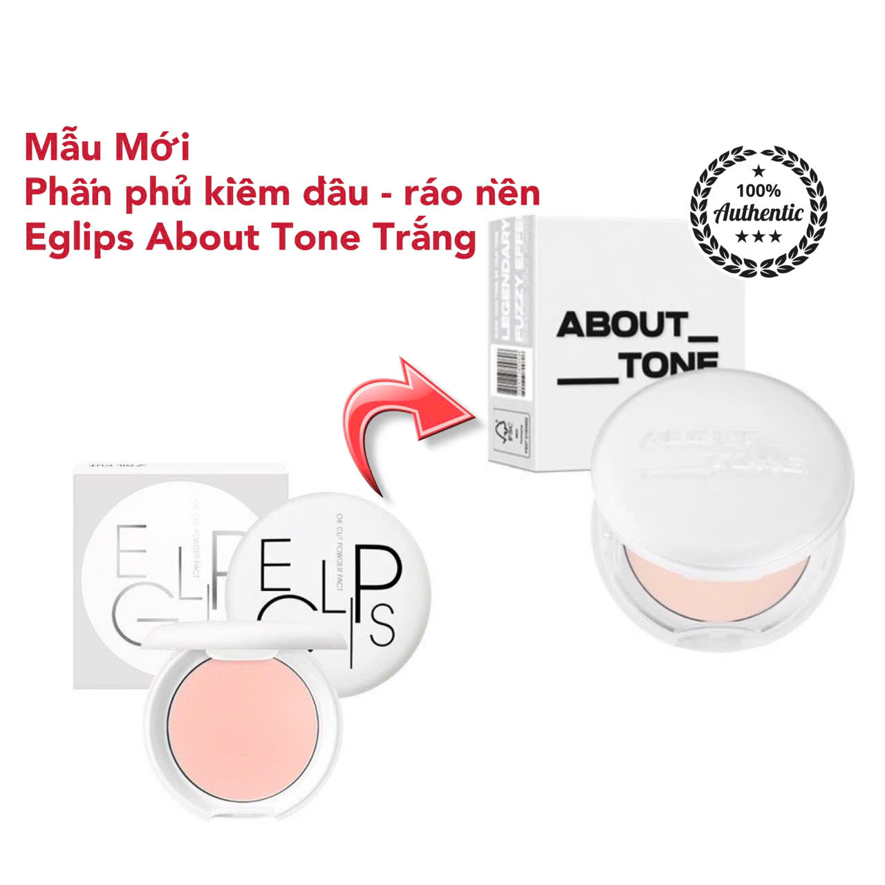 Phấn Phủ Kiềm Dầu Eglips Oil Cut Powder Pact - Hộp trắng