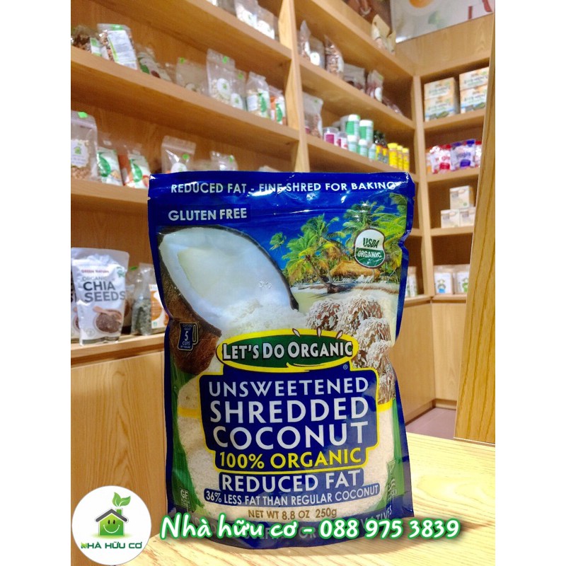 Vụn dừa hữu cơ ít béo let's do organic 50gr - date: 17/1/2022