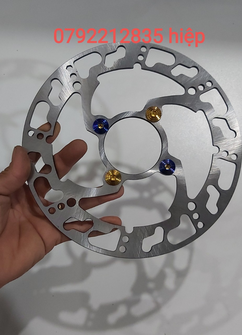 [HCM]Đĩa thắng trước 190mm phay kiểu thái kèm 4 ốc titan và vàng gắn VISON CLICK VAIRIO 125 LUVIAT MIO