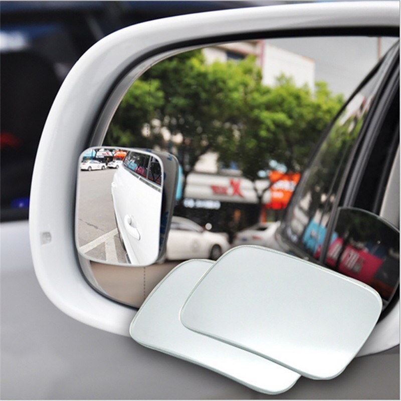 [HCM]Bộ 2 gương xóa điểm mù tráng gương gương cầu lồi hình chữ nhật - dán kính chiếu hậu ô tô xe hơi - độ nét cao cho xe hơi xóa góc chết