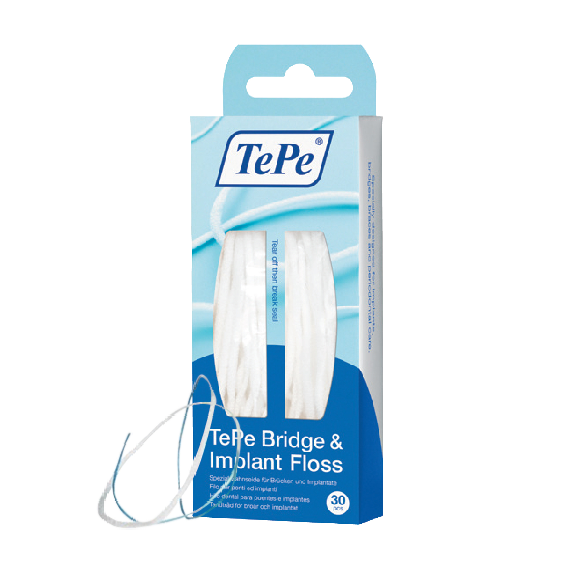 Chỉ nha khoa cho cầu mão răng và răng implant Tepe Bridge & Implant Floss 30 sợi | Oralmart
