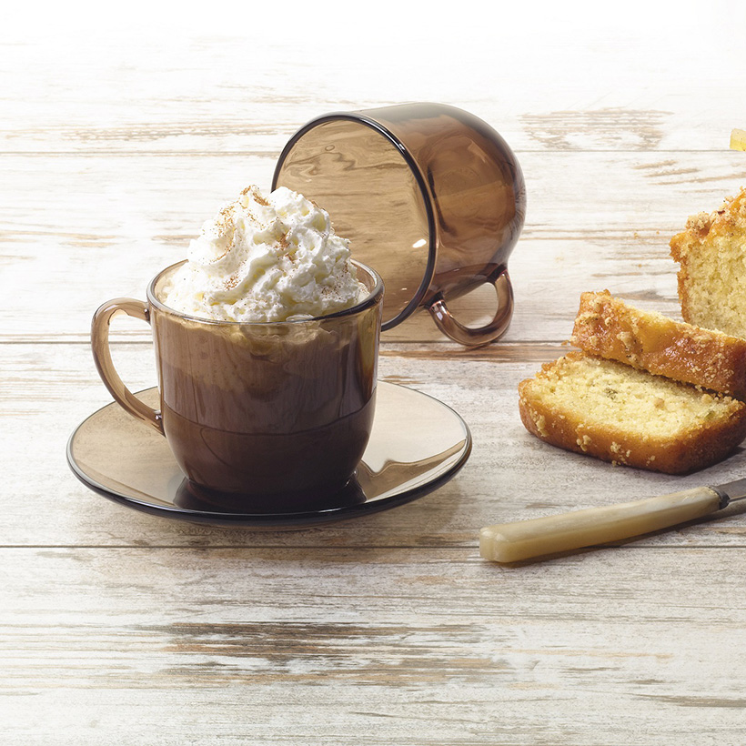 Bộ 6 tách và 6 dĩa  Duralex -  Lys 220 ml Thủy tinh cường lực cao cấp Pháp