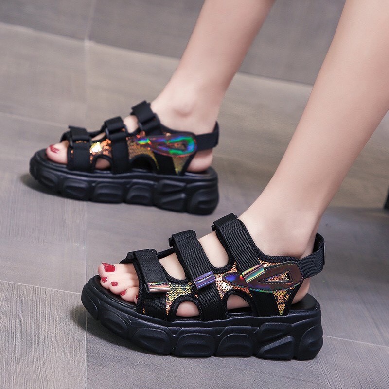 dép sandal nữ gắn kim xa lấp lánh hàng cao cấp giá mềm